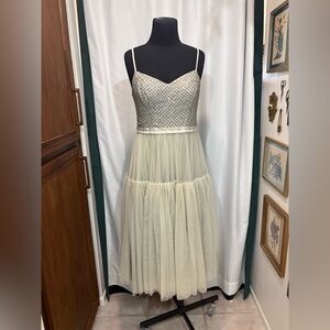 Needle & Thread Light Sage Green Coppelia Ballet Dress Tiered Skirt US Size 8